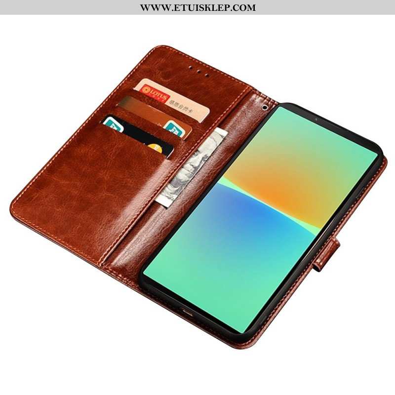 Etui Folio do Sony Xperia 10 IV Imitacja Skóry Idewei